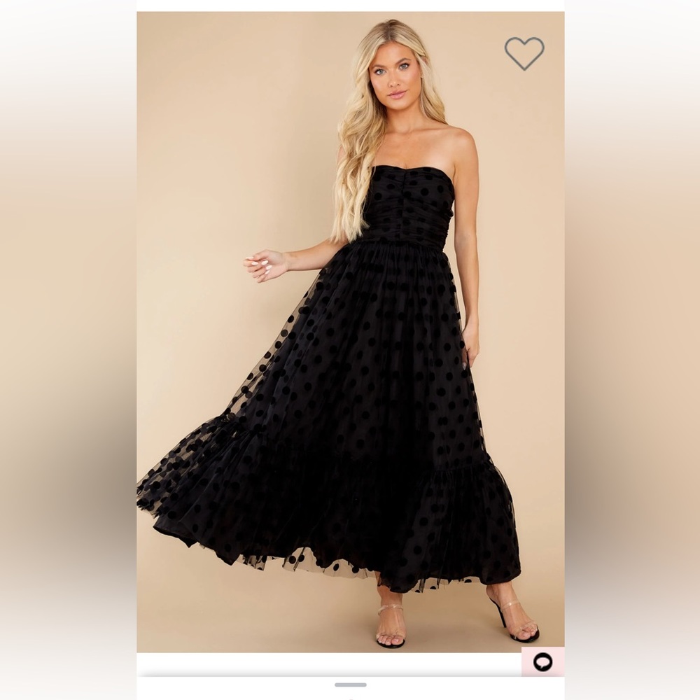 Gorgeous Ina- I Wanna Dance All Nighy Polka Dot strapless 3/4 length/maxi dress.